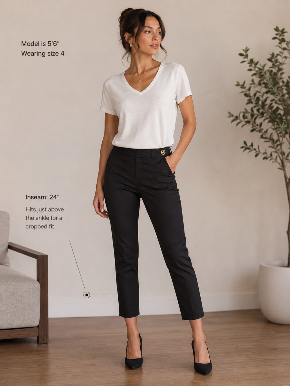 Michael Kors Black Cropped Ankle Pants